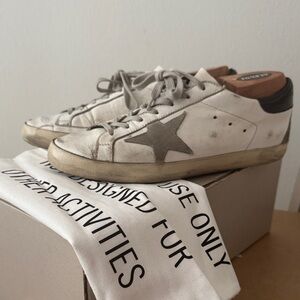 Golden Goose Superstar White and Gray Shoes